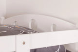 Stockbett für Erwachsene "Easy Premium Line" K18/h inkl. Liegeplatz und 2 Abdeckblenden, Kopfteil mit Löchern, Buche Vollholz massiv Weiß - Liegefläche: 90 x 200 cm, teilbar