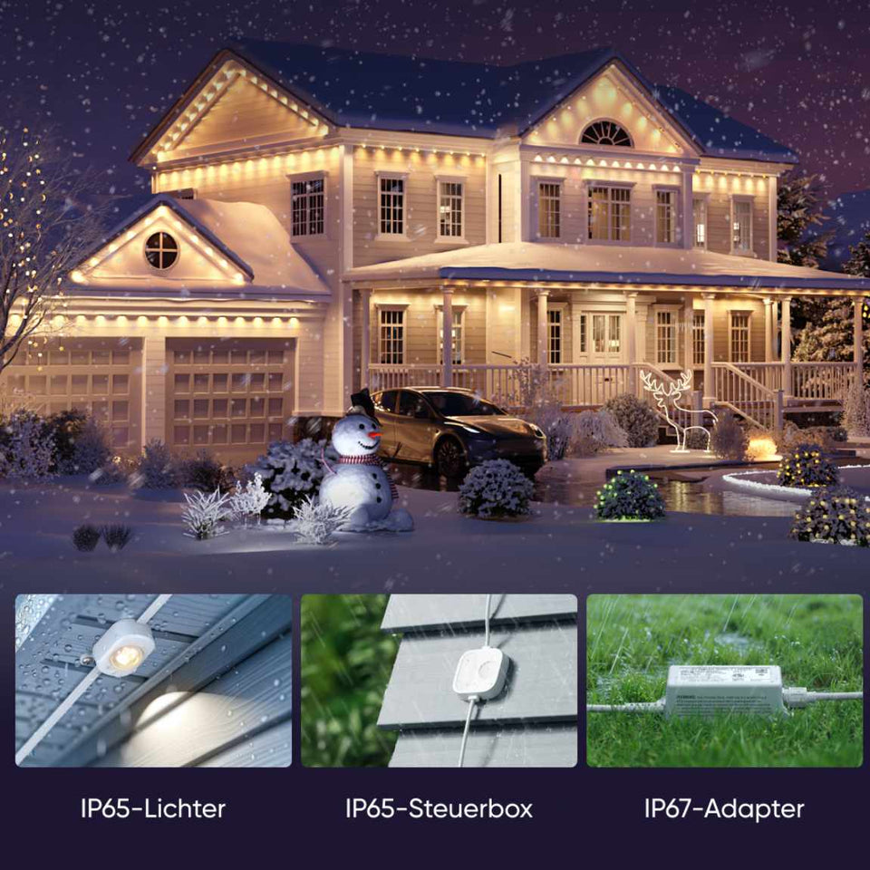 eufy Mähroboter E18 + gratis Garage + SoloCam S220 - 4er-Set + Permanent Outdoor Light 15m