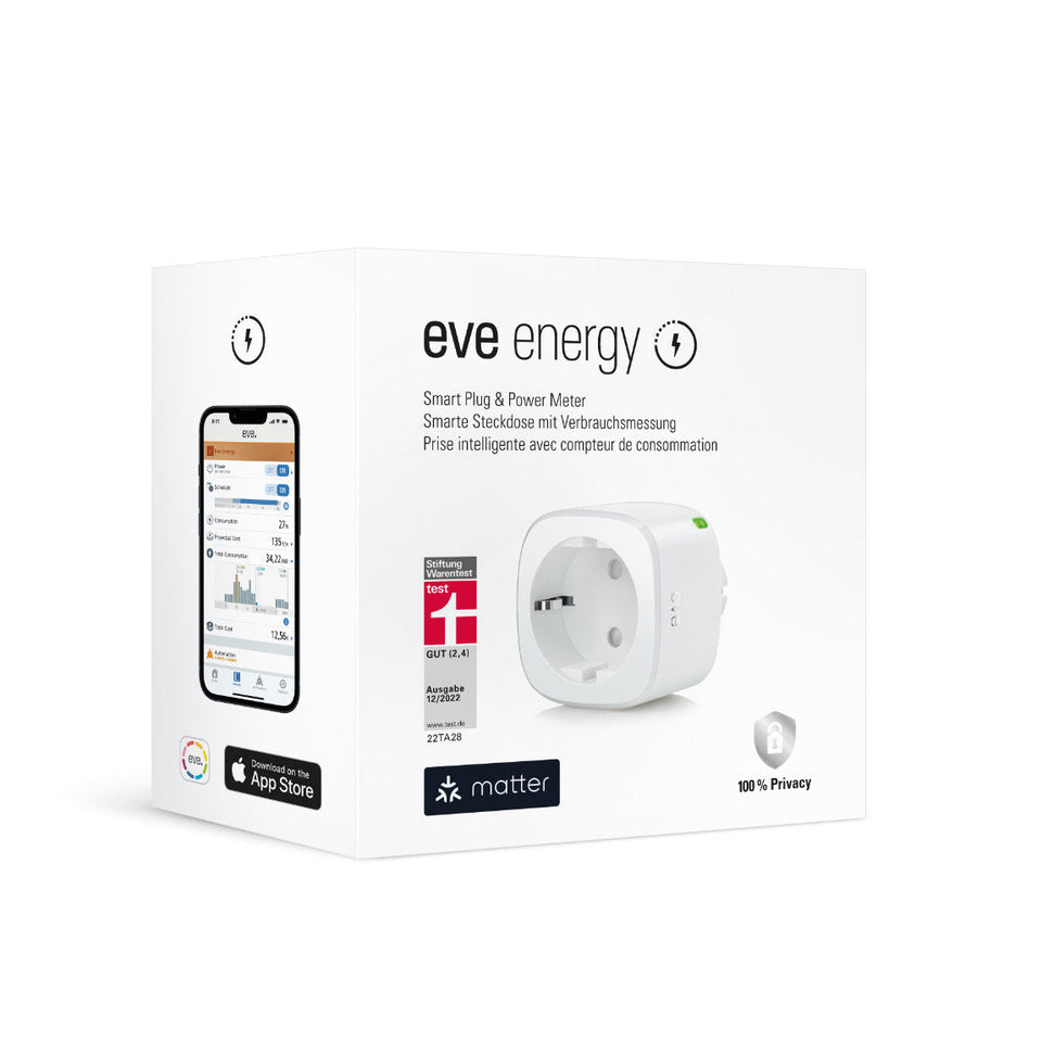 Eve Energy Matter - Smarte Steckdose mit Verbrauchsmessung - 3er-Set