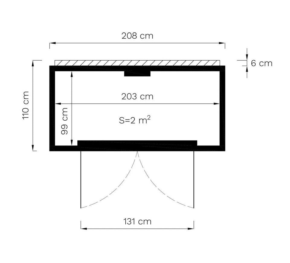 Modernes Gerätehaus Coswig 01, Anthrazit - 18 mm Elementgartenhaus, Grundfläche: 2,14 m², Flachdach
