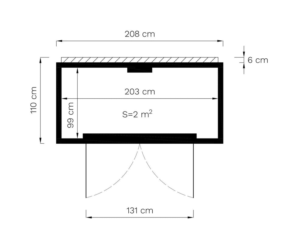 Modernes Gerätehaus Coswig 01, Naturbelassen - 18 mm Elementgartenhaus, Grundfläche: 2,14 m², Flachdach