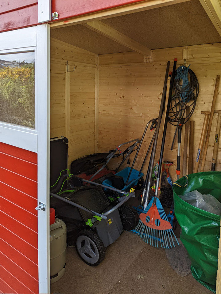 Gartenhaus Dresden 03 inkl. Fußboden, Naturbelassen - 14 mm Elementgartenhaus, Nutzfläche: 4,20 m², Pultdach