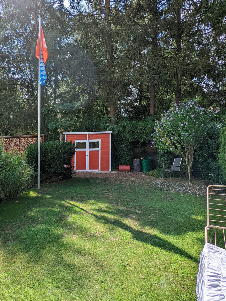 Gartenhaus Dresden 03 inkl. Fußboden, Naturbelassen - 14 mm Elementgartenhaus, Nutzfläche: 4,20 m², Pultdach