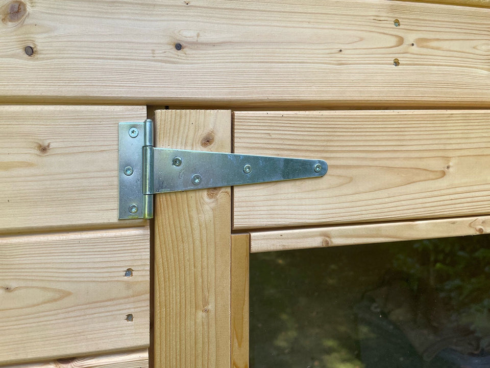 Gartenhaus Dresden 03 inkl. Fußboden, Naturbelassen - 14 mm Elementgartenhaus, Nutzfläche: 4,20 m², Pultdach