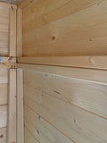 Gartenhaus Dresden 03 inkl. Fußboden, Naturbelassen - 14 mm Elementgartenhaus, Nutzfläche: 4,20 m², Pultdach