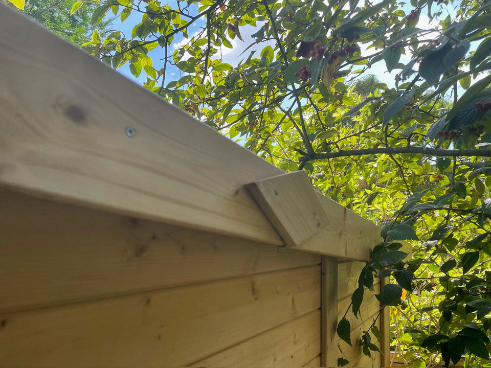 Gartenhaus Dresden 03 inkl. Fußboden, Naturbelassen - 14 mm Elementgartenhaus, Nutzfläche: 4,20 m², Pultdach