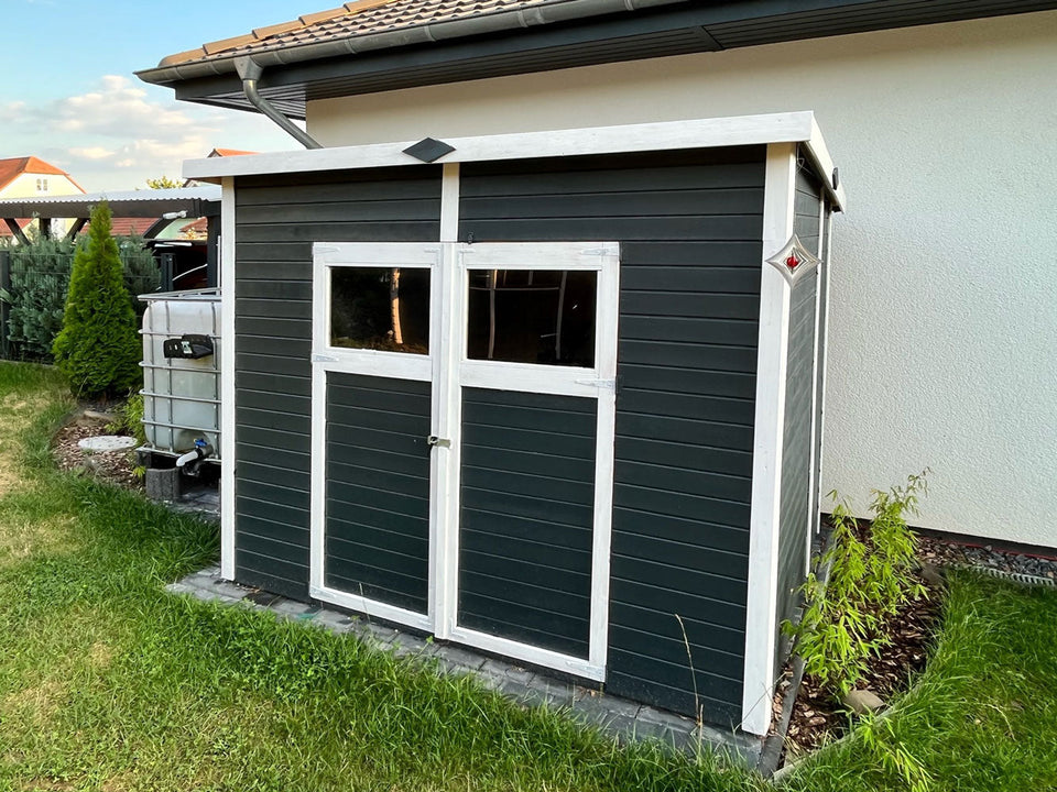 Gartenhaus Dresden 03 inkl. Fußboden, Naturbelassen - 14 mm Elementgartenhaus, Nutzfläche: 4,20 m², Pultdach