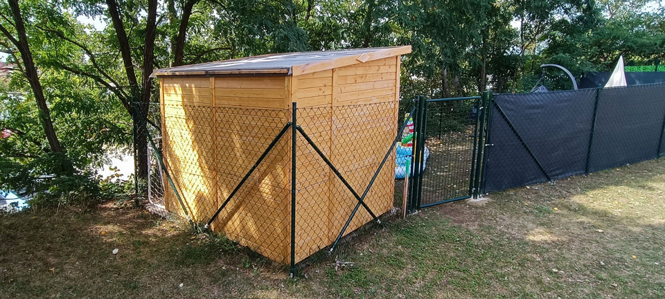 Gartenhaus Dresden 03 inkl. Fußboden, Naturbelassen - 14 mm Elementgartenhaus, Nutzfläche: 4,20 m², Pultdach