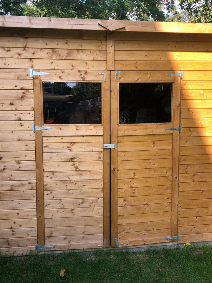 Gartenhaus Dresden 03 inkl. Fußboden, Naturbelassen - 14 mm Elementgartenhaus, Nutzfläche: 4,20 m², Pultdach