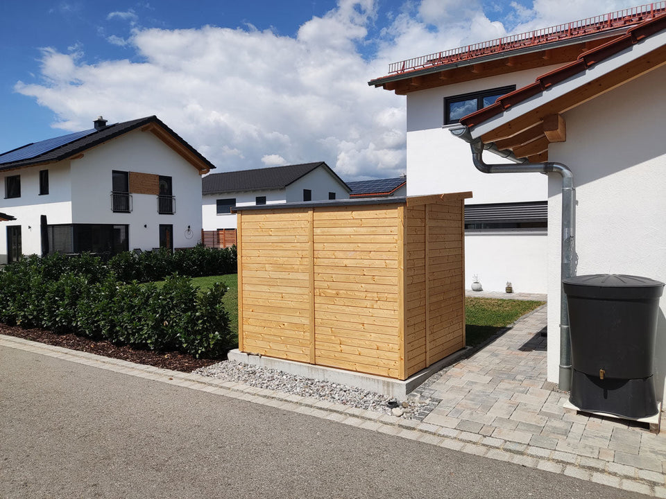 Gartenhaus Dresden 03 inkl. Fußboden, Naturbelassen - 14 mm Elementgartenhaus, Nutzfläche: 4,20 m², Pultdach