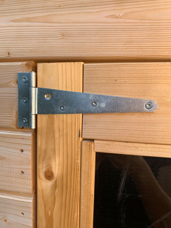 Gartenhaus Dresden 03 inkl. Fußboden, Naturbelassen - 14 mm Elementgartenhaus, Nutzfläche: 4,20 m², Pultdach