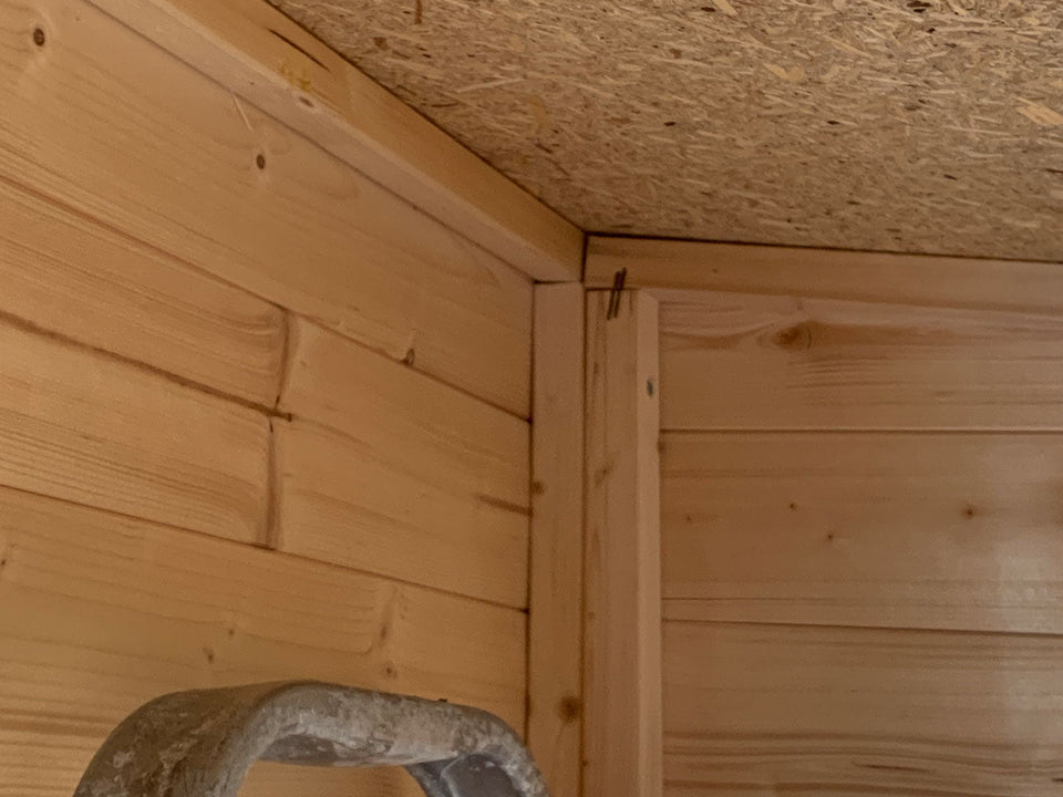 Gartenhaus Dresden 03 inkl. Fußboden, Naturbelassen - 14 mm Elementgartenhaus, Nutzfläche: 4,20 m², Pultdach