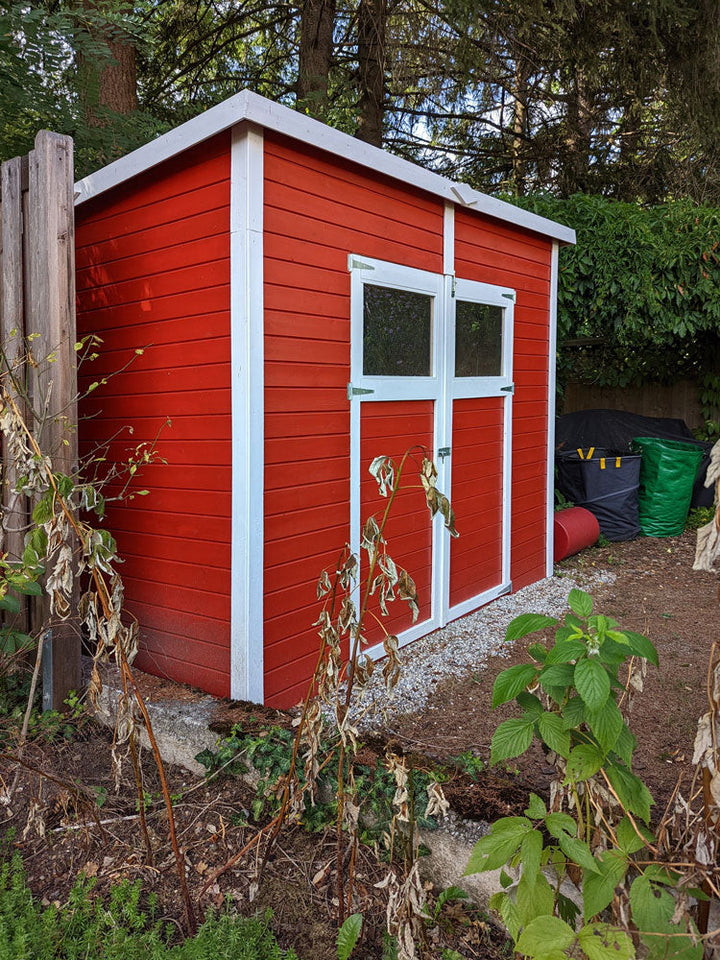 Gartenhaus Dresden 03 inkl. Fußboden, Naturbelassen - 14 mm Elementgartenhaus, Nutzfläche: 4,20 m², Pultdach