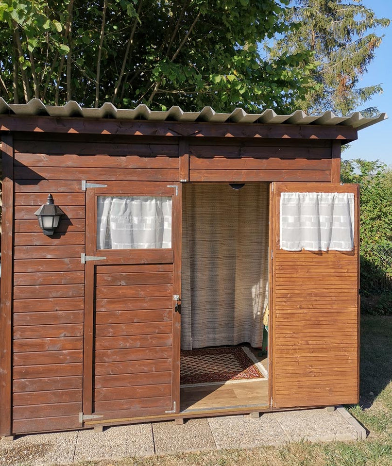 Gartenhaus Dresden 03 inkl. Fußboden, Naturbelassen - 14 mm Elementgartenhaus, Nutzfläche: 4,20 m², Pultdach
