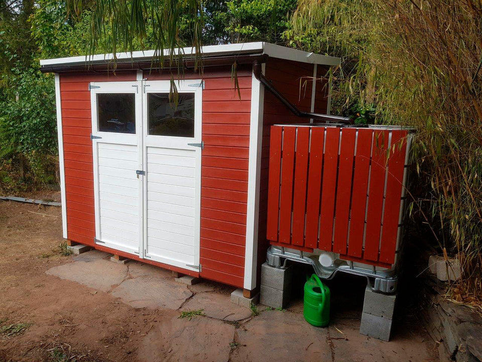 Gartenhaus Dresden 03 inkl. Fußboden, Naturbelassen - 14 mm Elementgartenhaus, Nutzfläche: 4,20 m², Pultdach