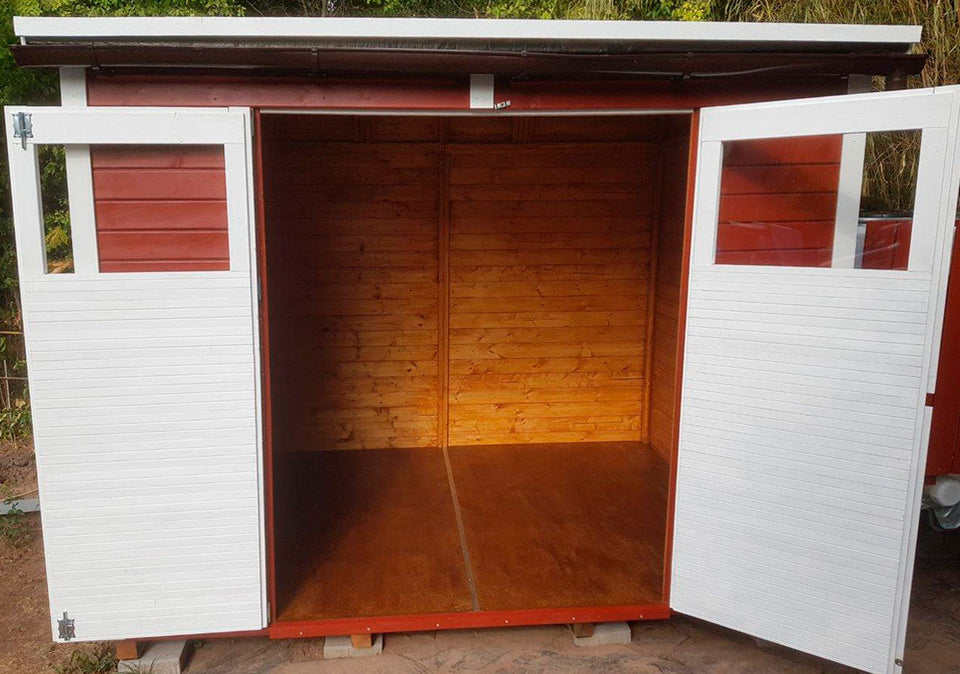 Gartenhaus Dresden 03 inkl. Fußboden, Naturbelassen - 14 mm Elementgartenhaus, Nutzfläche: 4,20 m², Pultdach