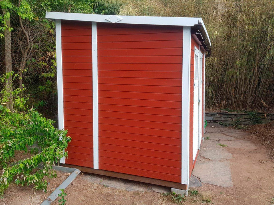 Gartenhaus Dresden 03 inkl. Fußboden, Naturbelassen - 14 mm Elementgartenhaus, Nutzfläche: 4,20 m², Pultdach