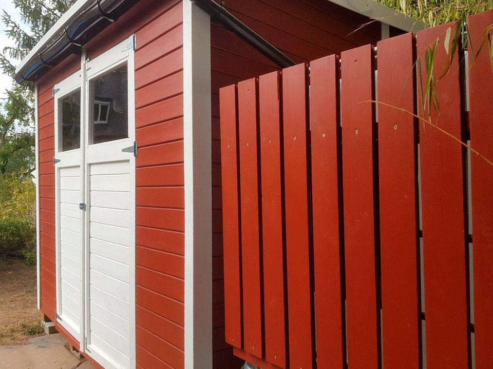 Gartenhaus Dresden 03 inkl. Fußboden, Naturbelassen - 14 mm Elementgartenhaus, Nutzfläche: 4,20 m², Pultdach