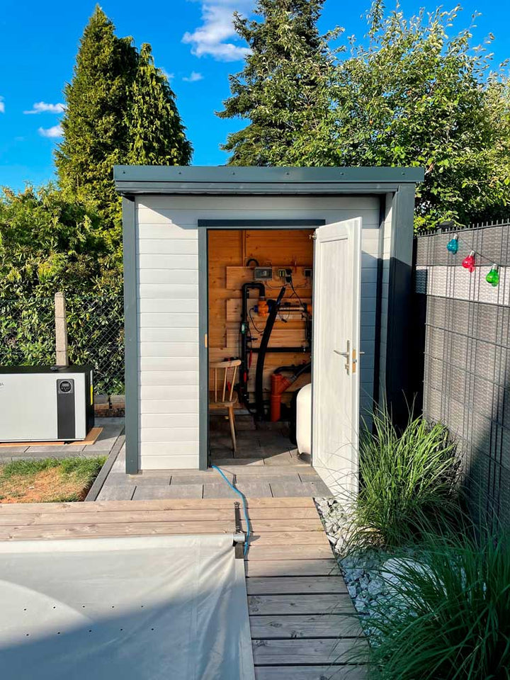 Gartenhaus Paran 19 mm, Farbe: Natur - Außenmaße (B x T): 204 x 202 cm