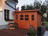 Gerätehaus Freiberg 04 inkl. Fußboden, Naturbelassen - 19 mm Elementgartenhaus, Nutzfläche: 7,15 m², Pultdach