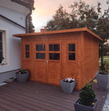 Gerätehaus Freiberg 04 inkl. Fußboden, Naturbelassen - 19 mm Elementgartenhaus, Nutzfläche: 7,15 m², Pultdach