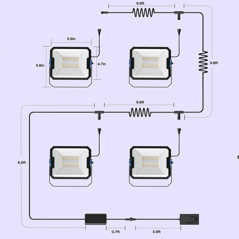 Govee Outdoor Flood Lights - 8er-Set