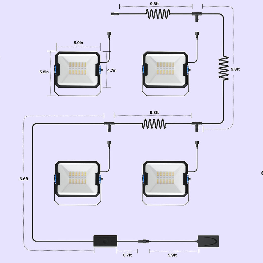 Govee Outdoor Flood Lights - 8er-Set