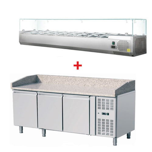 Table de refroidissement à pizza Hagsfeld avec 3 portes, y compris la fixation de refroidissement 9x1 / 3 GN