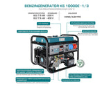Benzin K&S Generator Stromaggregat KS10000E 1/3 mit VTS-System