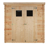 Blockbohlen Gartenhaus 19 mm Wien mit Flachdach - L: 200 cm x B: 200 cm - inkl. Dachpappe