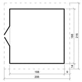 Blockbohlen Gartenhaus 19 mm Wien - L: 200 cm x B: 200 cm - inkl. Dachpappe