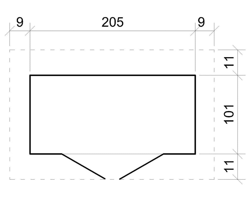 Gartenschrank / Geräteschrank - 1,23 x 2,23 Meter, 17 mm Elementstärke