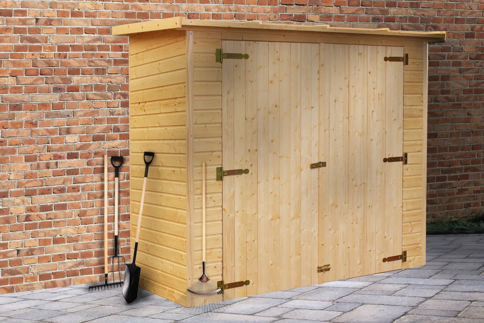 Gartenschrank / Geräteschrank - 1,23 x 2,23 Meter, 17 mm Elementstärke