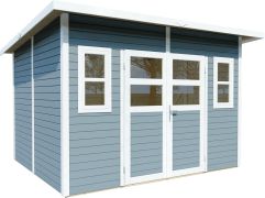 Steiner Gartenhaus Glücksburg 03 | Doppelflügeltür inkl. Fenster | inkl. Fußboden | Naturbelassen | Nutzfläche: 4,24 m² | Pultdach | Holz-Gerätehaus