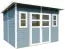 Gerätehaus Freiberg 04 inkl. Fußboden, Hellgrau lackiert - 19 mm Elementgartenhaus, Nutzfläche: 7,15 m², Pultdach