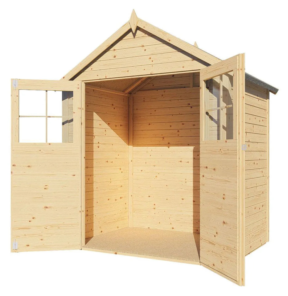Gartenhaus Münster 01 inkl. Fußboden, Naturbelassen - 19 mm Elementgartenhaus, Nutzfläche: 2,19 m²