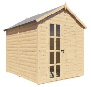 Steiner Gartenhaus Glücksburg 03 | Doppelflügeltür inkl. Fenster | inkl. Fußboden | Naturbelassen | Nutzfläche: 4,24 m² | Pultdach | Holz-Gerätehaus