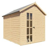 Steiner Gartenhaus Glücksburg 03 | Doppelflügeltür inkl. Fenster | inkl. Fußboden | Naturbelassen | Nutzfläche: 4,24 m² | Pultdach | Holz-Gerätehaus