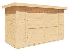 Blockbohlen Gartenhaus Genf mit Satteldach - L: 400 cm x B: 300 cm - inkl. Dachpappe