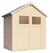 Steiner Gartenhaus Glücksburg 03 | Doppelflügeltür inkl. Fenster | inkl. Fußboden | Naturbelassen | Nutzfläche: 4,24 m² | Pultdach | Holz-Gerätehaus
