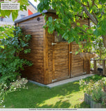 Gartenhaus Dresden 01 inkl. Fußboden, Naturbelassen - 14 mm Elementgartenhaus, Nutzfläche: 2,10 m², Pultdach