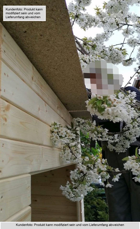 Gartenhaus Dresden 01 inkl. Fußboden, Naturbelassen - 14 mm Elementgartenhaus, Nutzfläche: 2,10 m², Pultdach