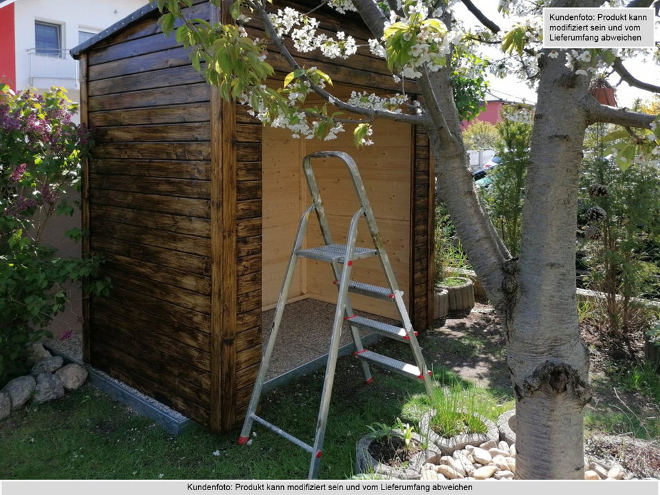 Gartenhaus Dresden 01 inkl. Fußboden, Naturbelassen - 14 mm Elementgartenhaus, Nutzfläche: 2,10 m², Pultdach