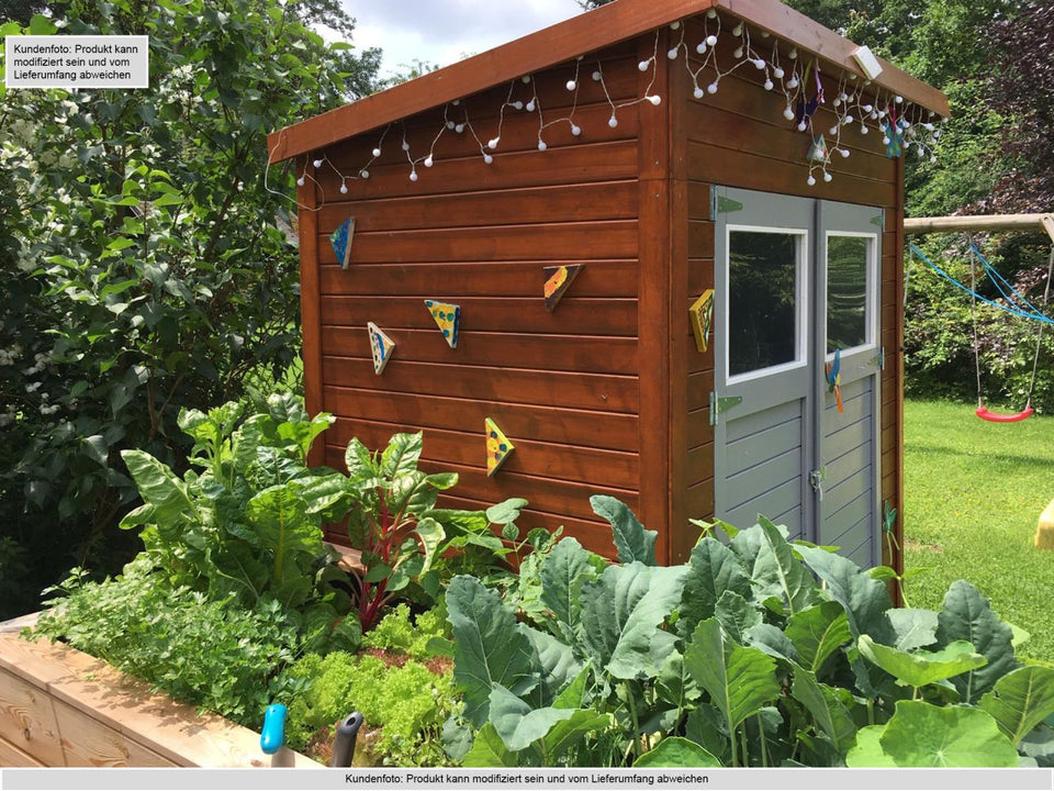 Gartenhaus Dresden 01 inkl. Fußboden, Naturbelassen - 14 mm Elementgartenhaus, Nutzfläche: 2,10 m², Pultdach