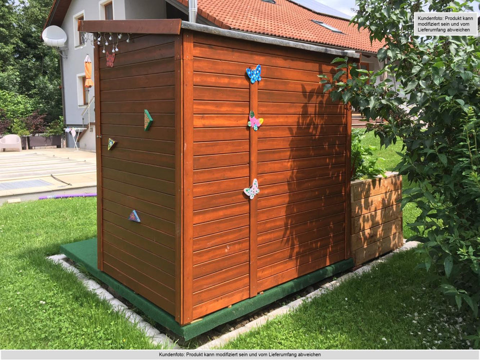 Gartenhaus Dresden 01 inkl. Fußboden, Naturbelassen - 14 mm Elementgartenhaus, Nutzfläche: 2,10 m², Pultdach