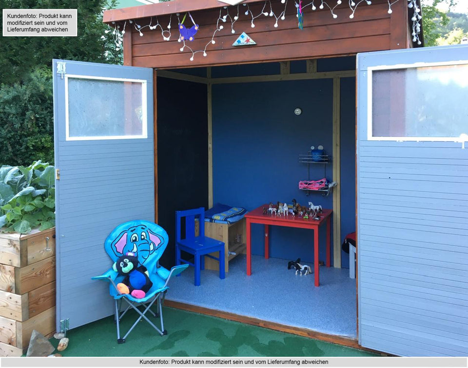 Gartenhaus Dresden 01 inkl. Fußboden, Naturbelassen - 14 mm Elementgartenhaus, Nutzfläche: 2,10 m², Pultdach