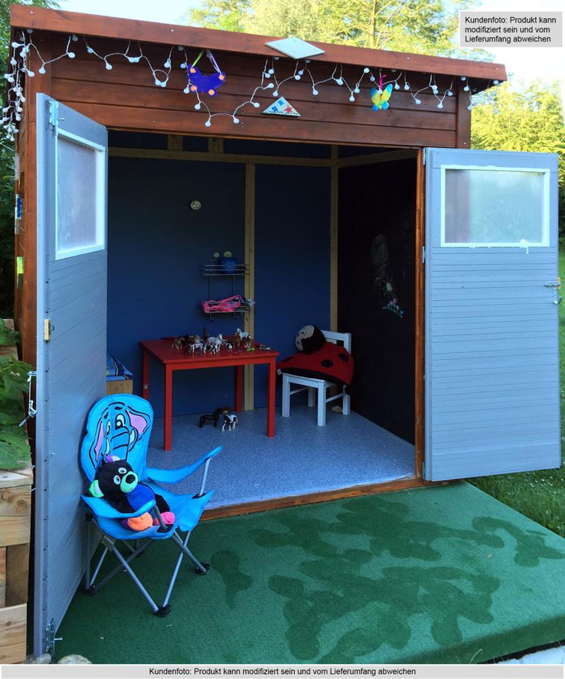 Gartenhaus Dresden 01 inkl. Fußboden, Naturbelassen - 14 mm Elementgartenhaus, Nutzfläche: 2,10 m², Pultdach