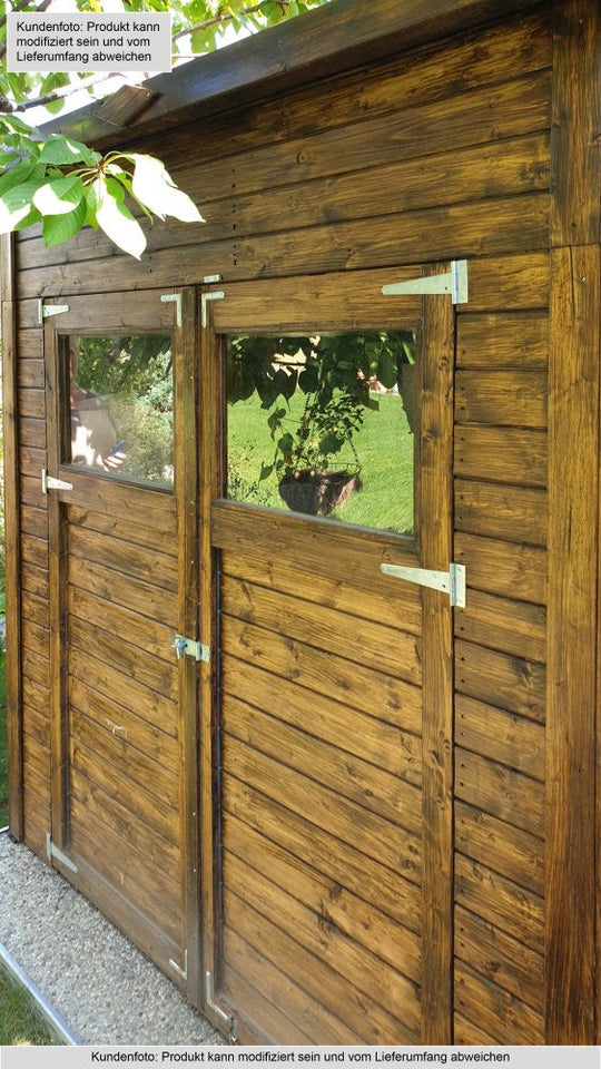 Gartenhaus Dresden 01 inkl. Fußboden, Naturbelassen - 14 mm Elementgartenhaus, Nutzfläche: 2,10 m², Pultdach