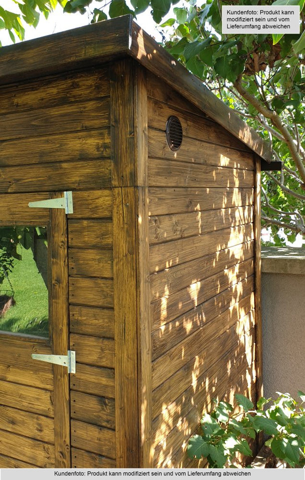 Gartenhaus Dresden 01 inkl. Fußboden, Naturbelassen - 14 mm Elementgartenhaus, Nutzfläche: 2,10 m², Pultdach