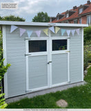 Gartenhaus Dresden 03 inkl. Fußboden, Naturbelassen - 14 mm Elementgartenhaus, Nutzfläche: 4,20 m², Pultdach